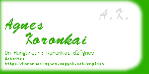 agnes koronkai business card